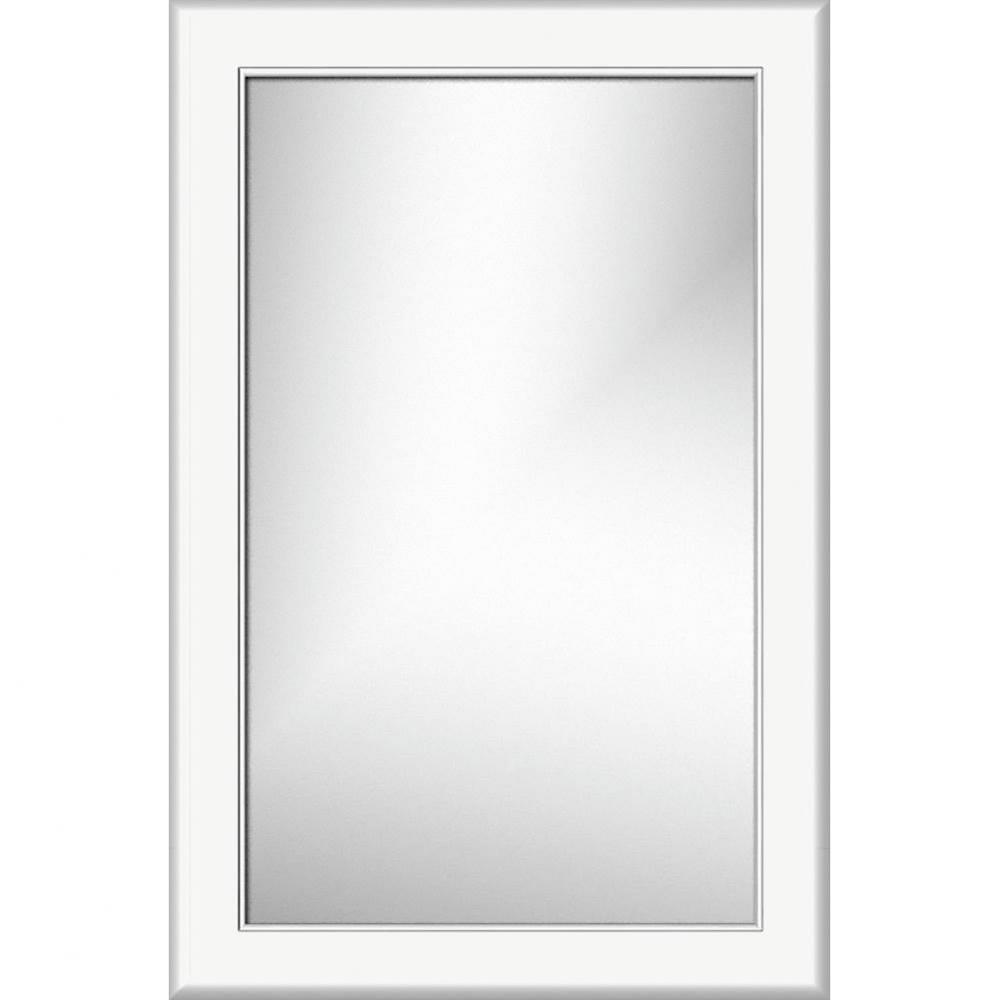 19.5 X .75 X 29.5 Framed Mirror Non-Bev Round Sat White