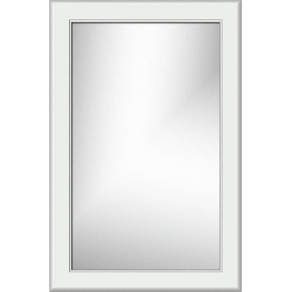 19.5 X .75 X 29.5 Framed Mirror Non-Bev Round Powder Grey