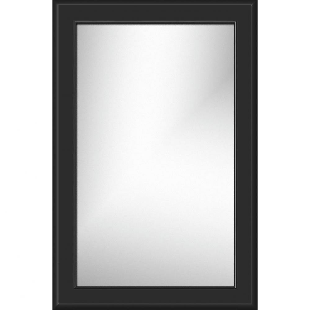 19.5 X .75 X 29.5 Framed Mirror Non-Bev Round Sat Black