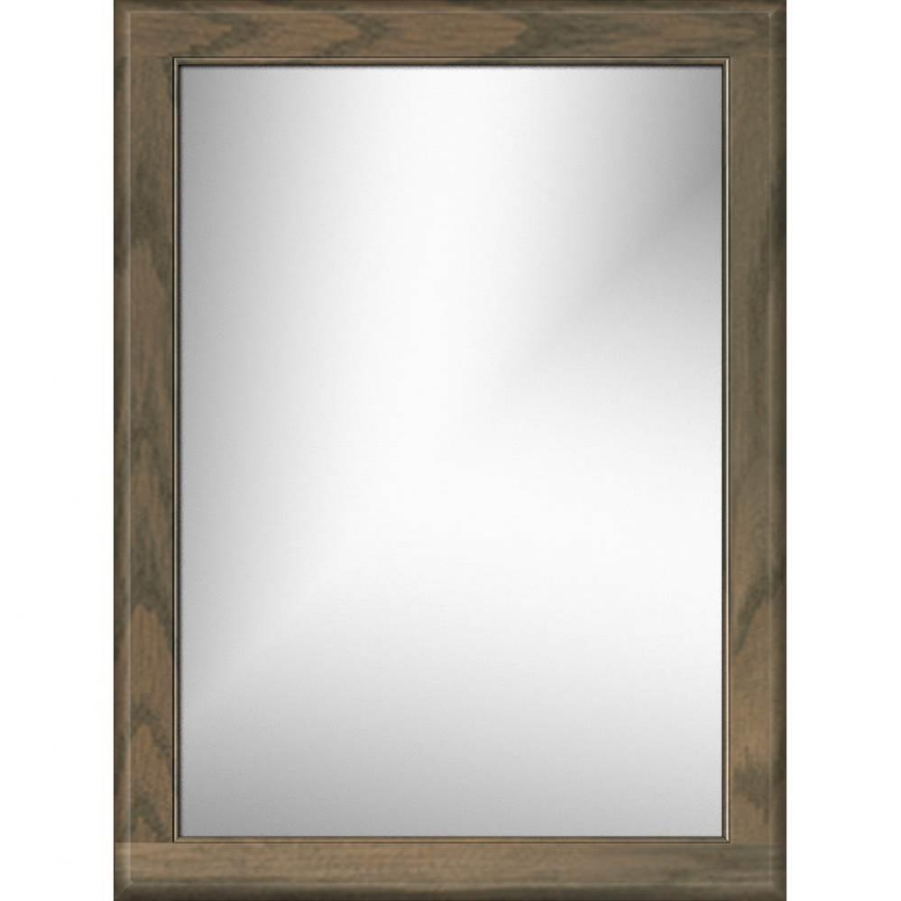 24 X .75 X 32 Framed Mirror Non-Bev Round Dusky Oak