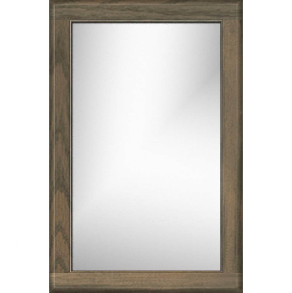 19.5 X .75 X 29.5 Framed Mirror Non-Bev Round Dusky Oak