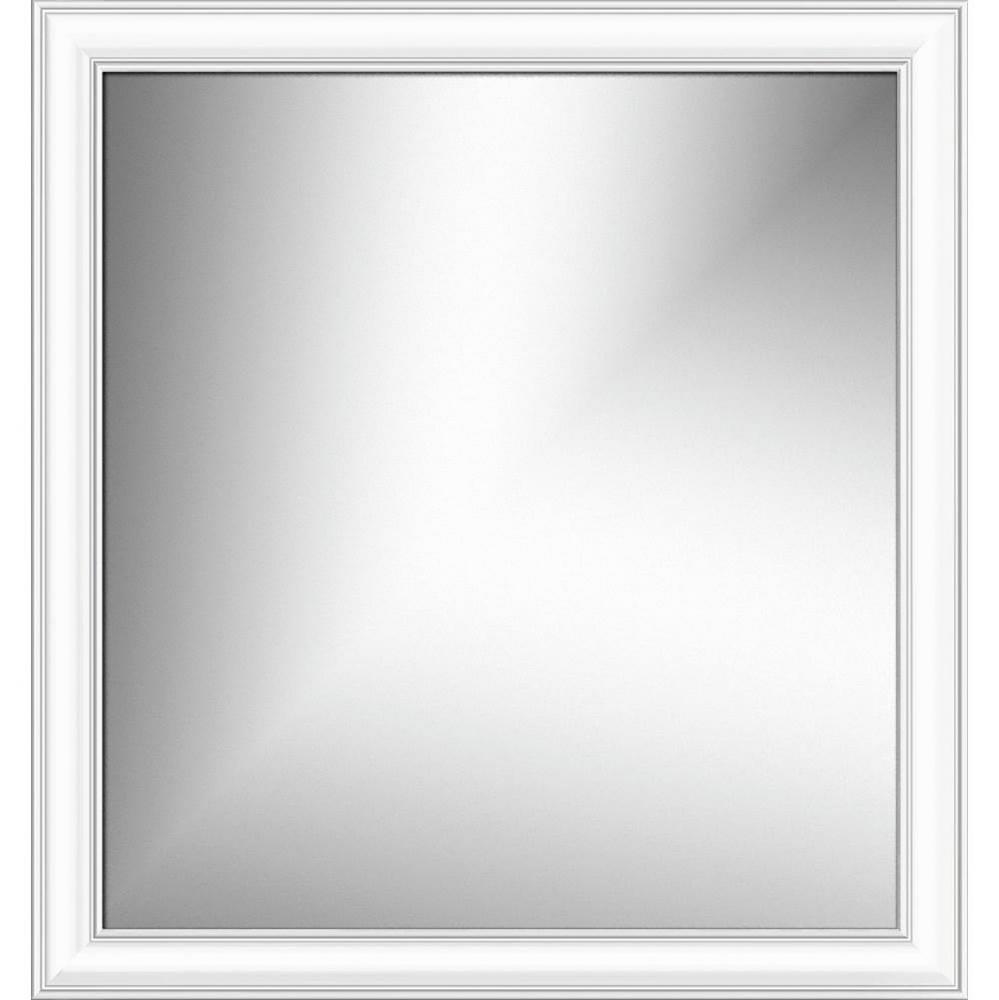 30 X .75 X 32 Framed Mirror Non-Bev Classic Miter Sat White