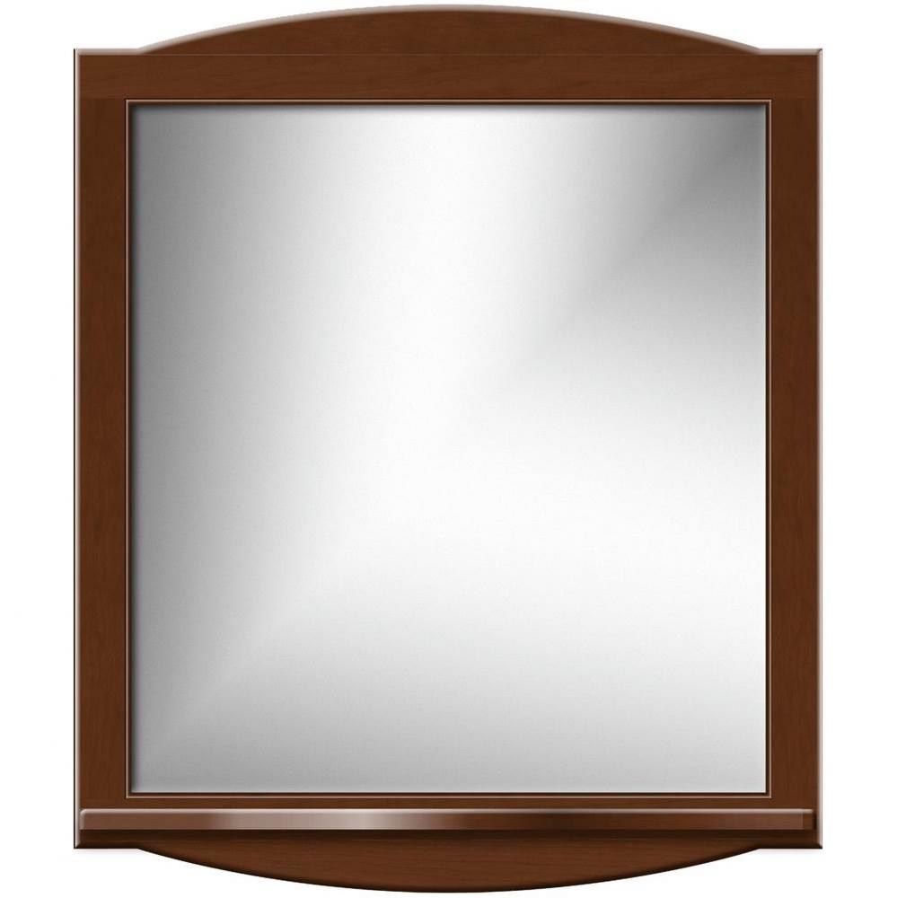 30 X 4.5 X 35 Arched Mirror Non-Bev Round Pecan Cherry W/Shf