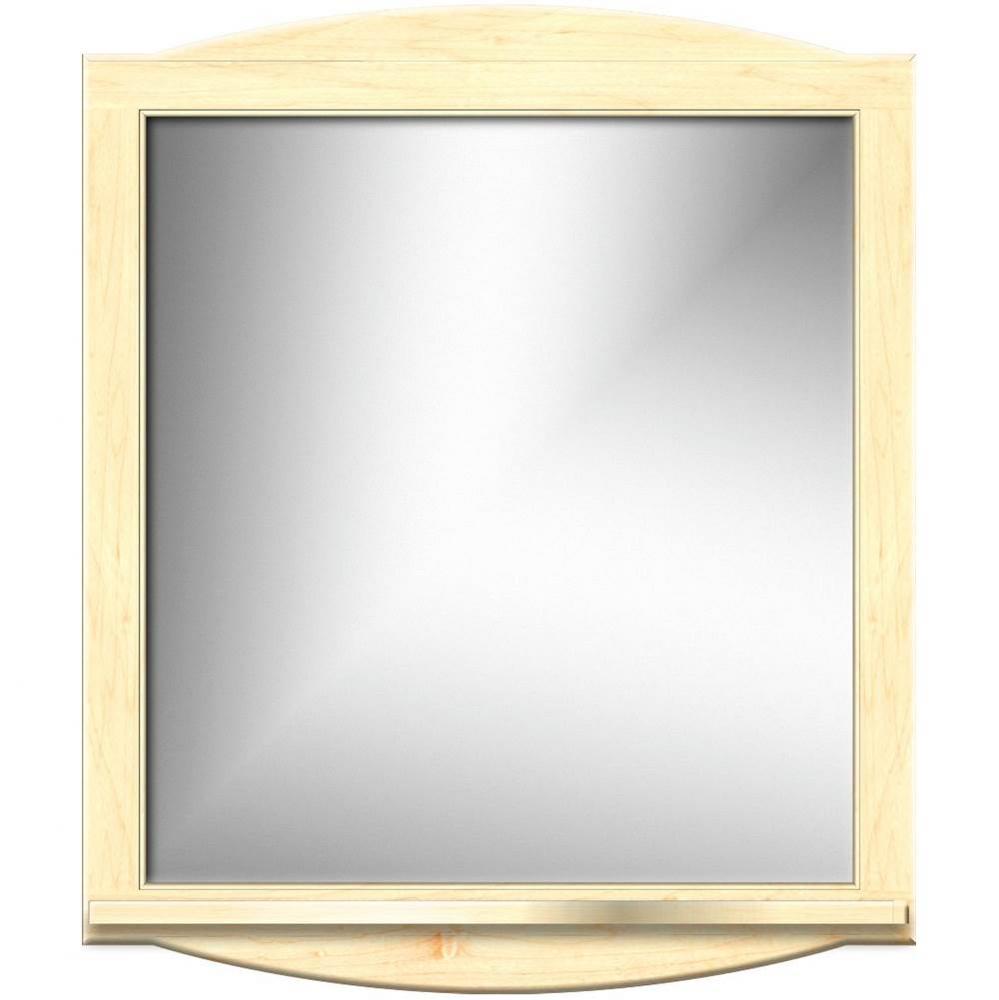 30 X 4.5 X 35 Arched Mirror Non-Bev Round Nat Maple W/Shf