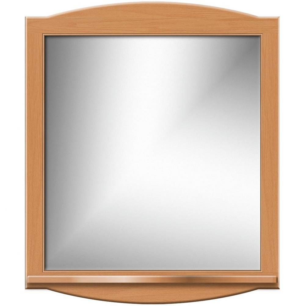 30 X 4.5 X 35 Arched Mirror Non-Bev Round Nat Oak W/Shf