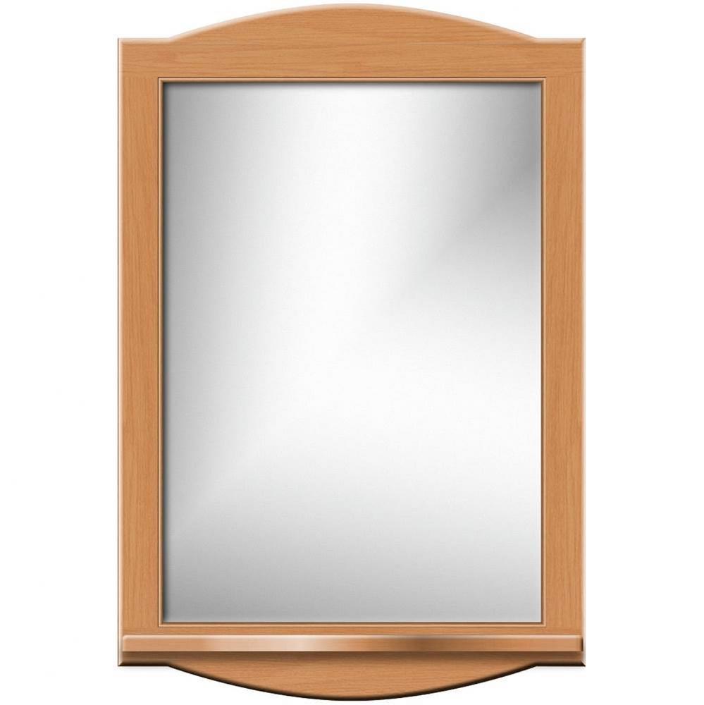 24 X 4.5 X 35 Arched Mirror Non-Bev Round Nat Oak W/Shf
