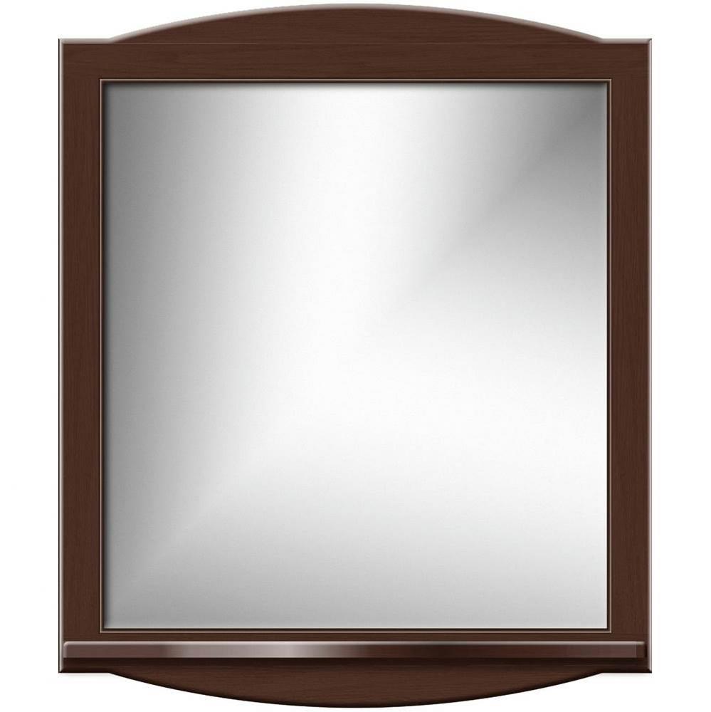 30 X 4.5 X 35 Arched Mirror Non-Bev Round Choc Oak W/Shf