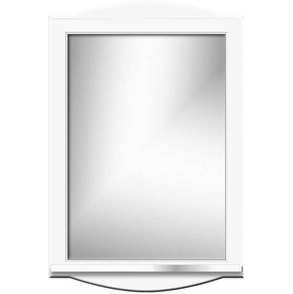 24 X 4.5 X 35 Arched Mirror Non-Bev Round Sat White W/Shf