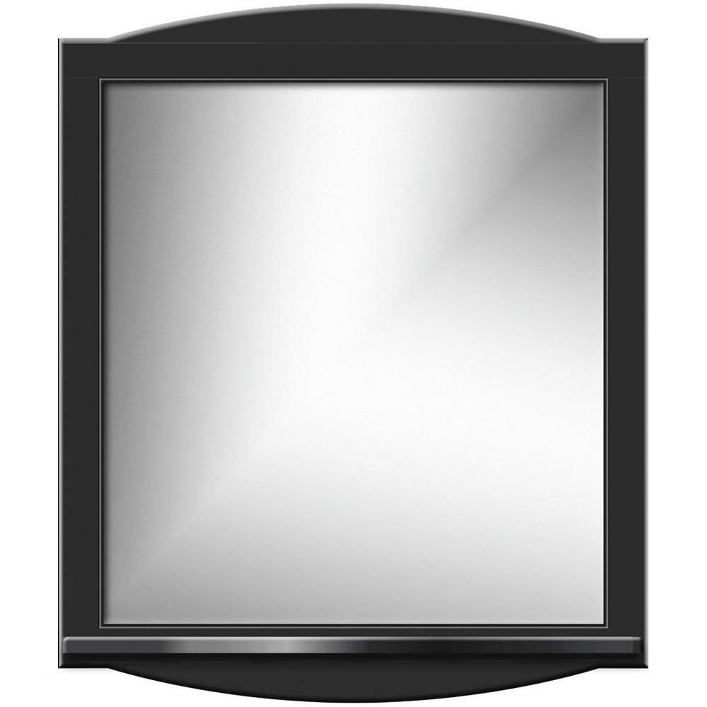 30 X 4.5 X 35 Arched Mirror Non-Bev Round Sat Black W/Shf