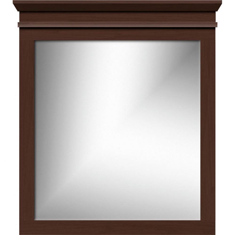 32.5 X 2.25 X 35 Crowned Mirror Non-Bev Square Choc Oak
