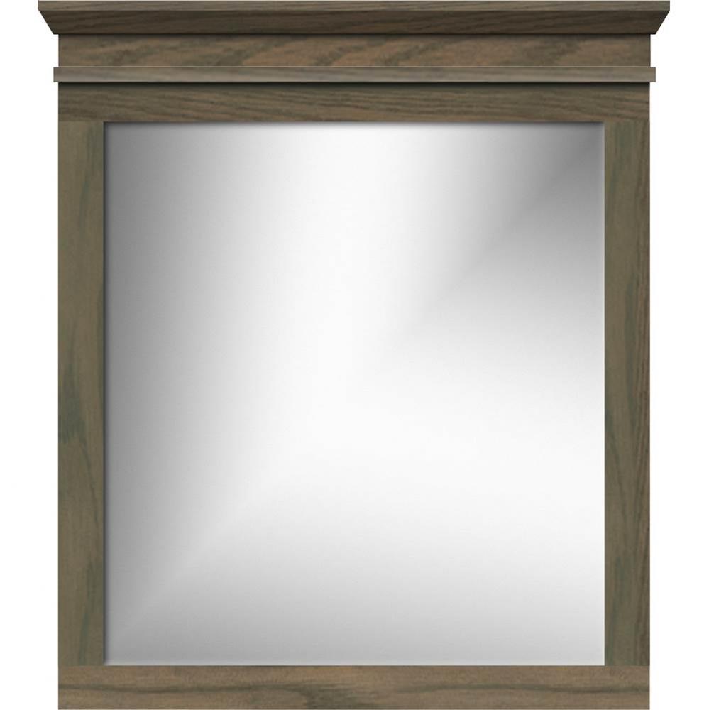 32.5 X 2.25 X 35 Crowned Mirror Non-Bev Square Dusky Oak
