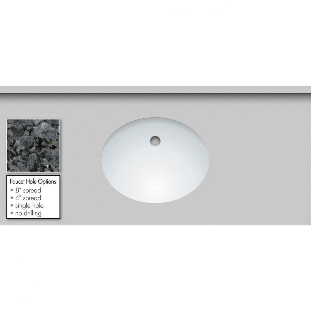 49 X 22 X 1.25 Countertop Granite Blue Pearl Oval White