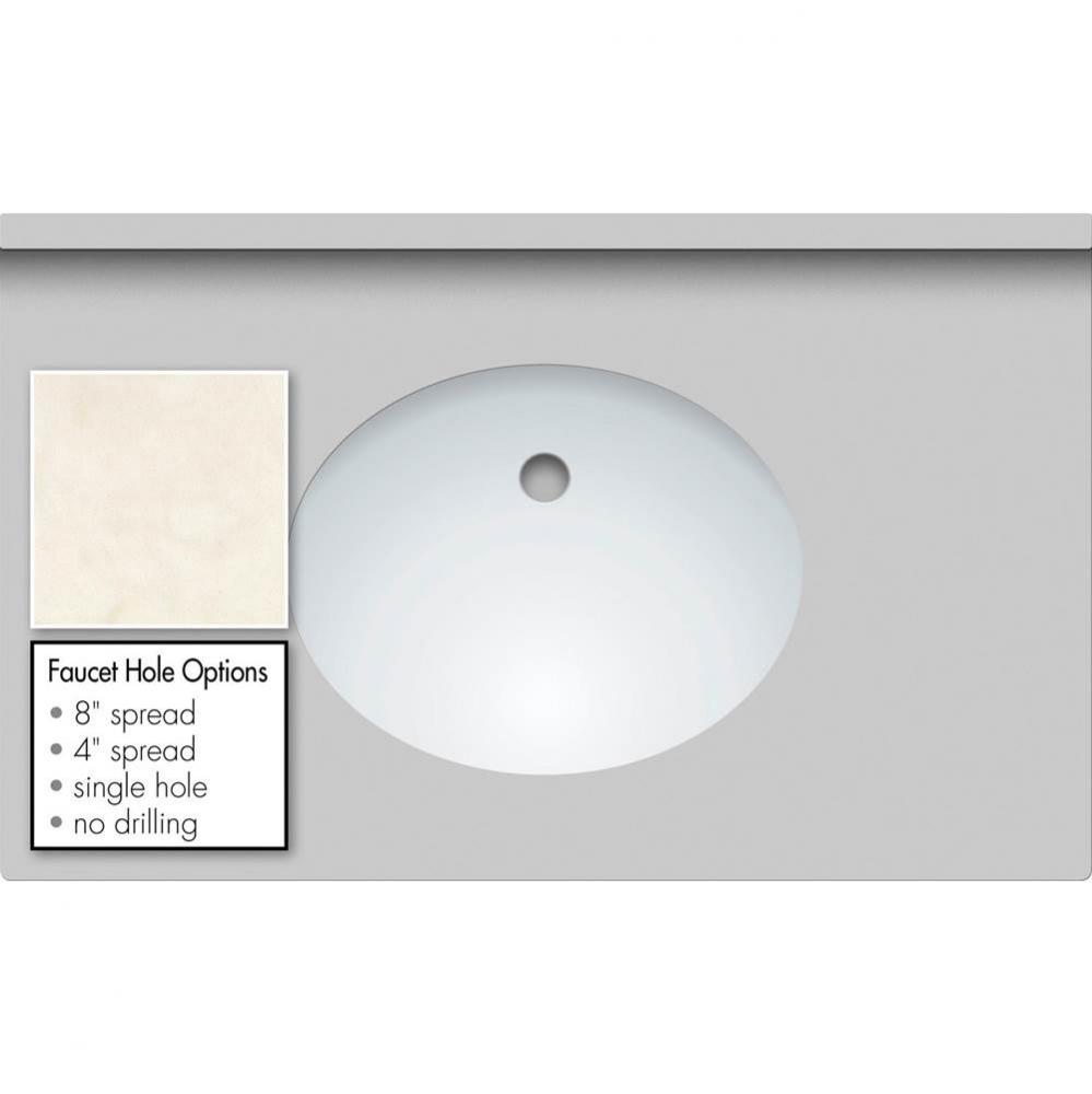 37 X 22 X 1.25 Countertop Quartz London Grey Oval White