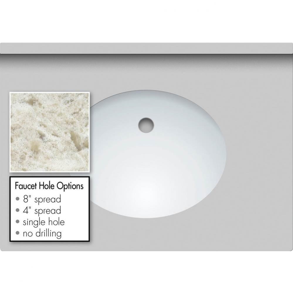 31 X 22 X 1.25 Countertop Quartz Sangda Falls Oval White