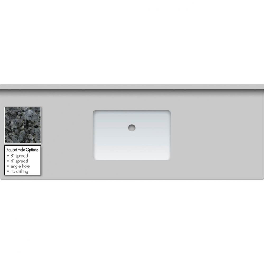 61 X 22 X 1.25 Countertop Granite Blue Pearl Rect White
