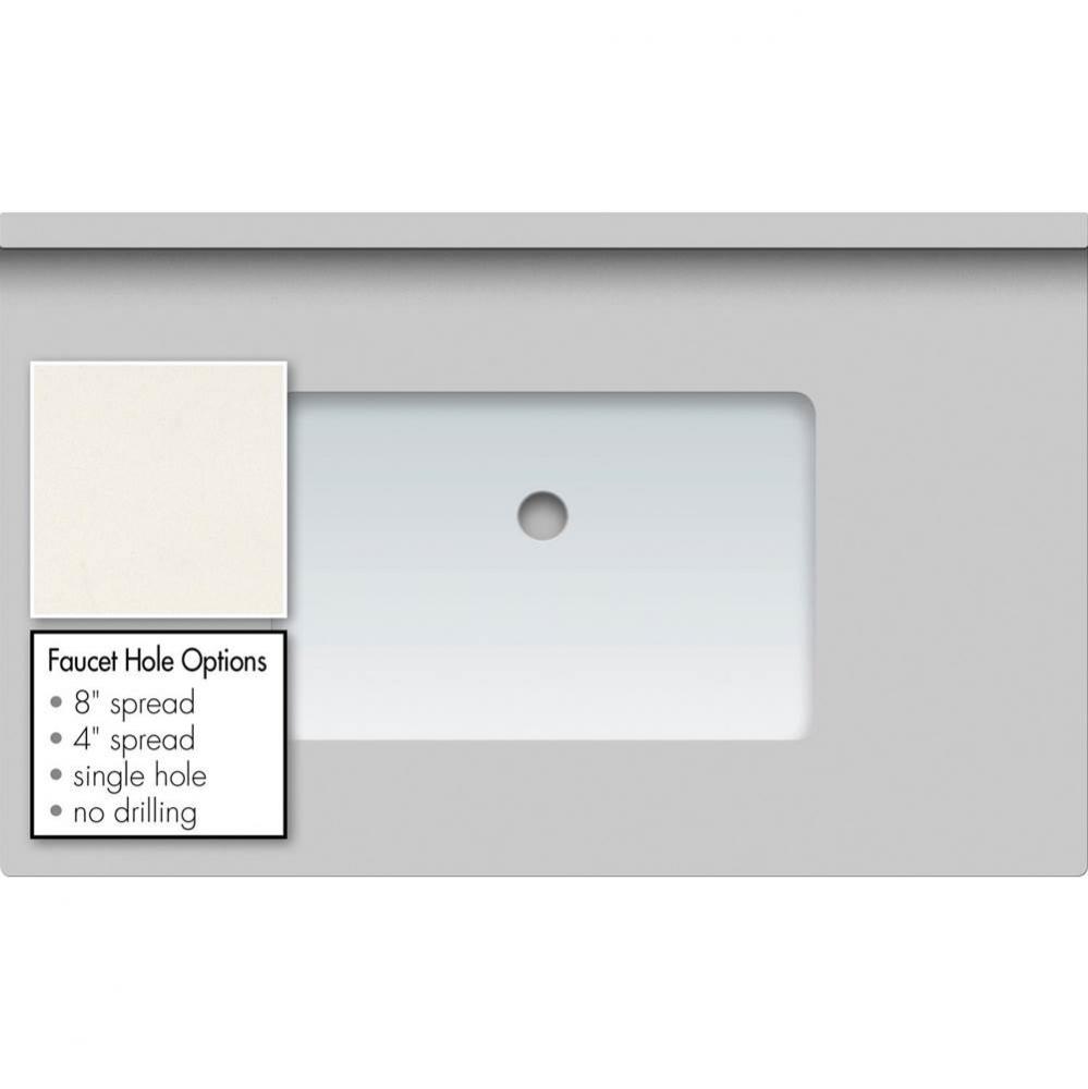 37 X 22 X 1.25 Countertop Quartz Lattice Rect White