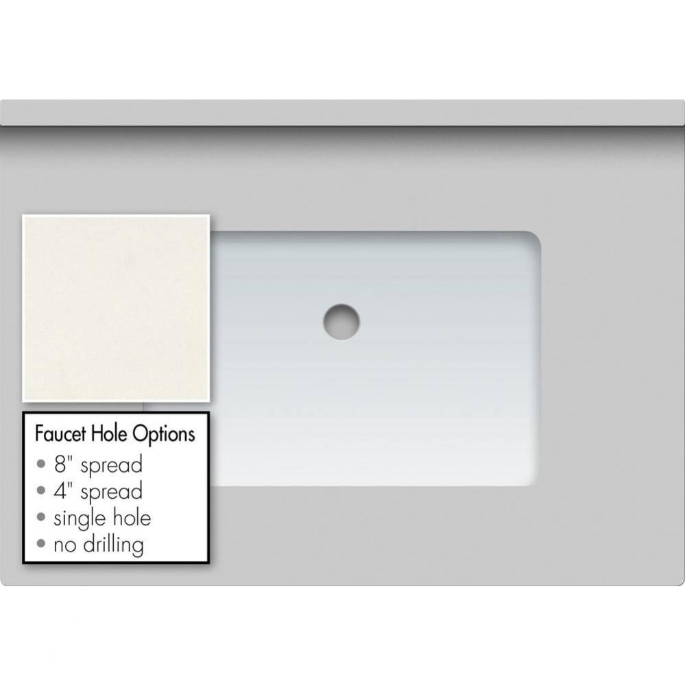 31 X 22 X 1.25 Countertop Quartz Lattice Rect White
