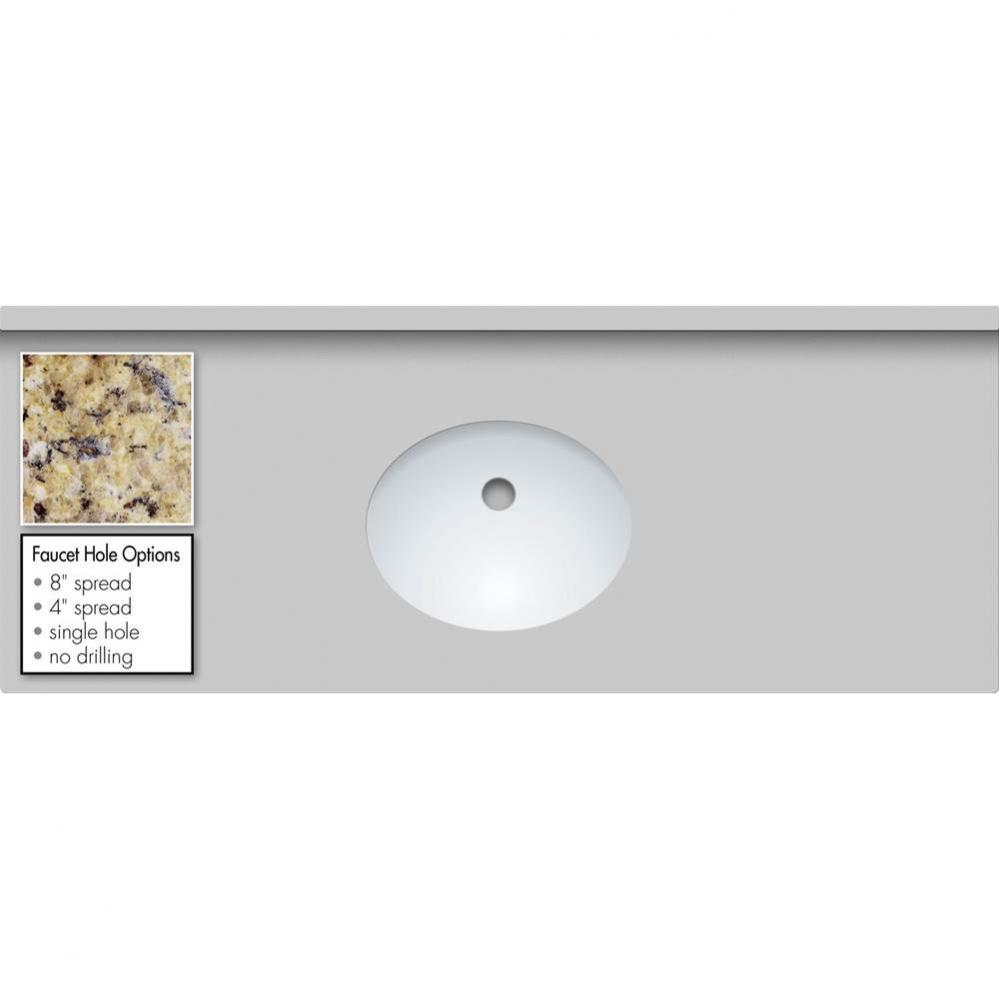 49 X 19 X 1.25 Countertop Granite New Ven Gold Oval White