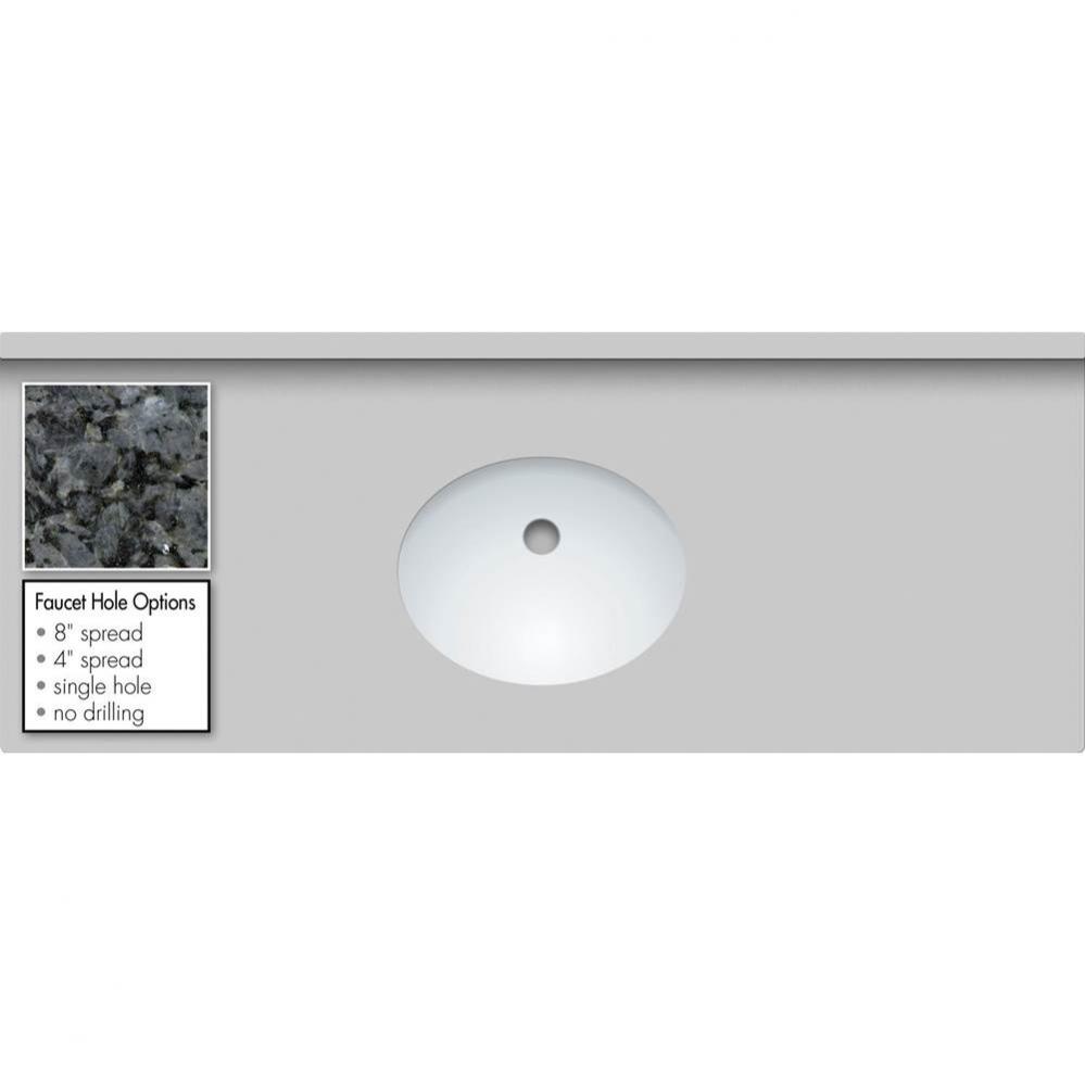 49 X 19 X 1.25 Countertop Granite Blue Pearl Oval White