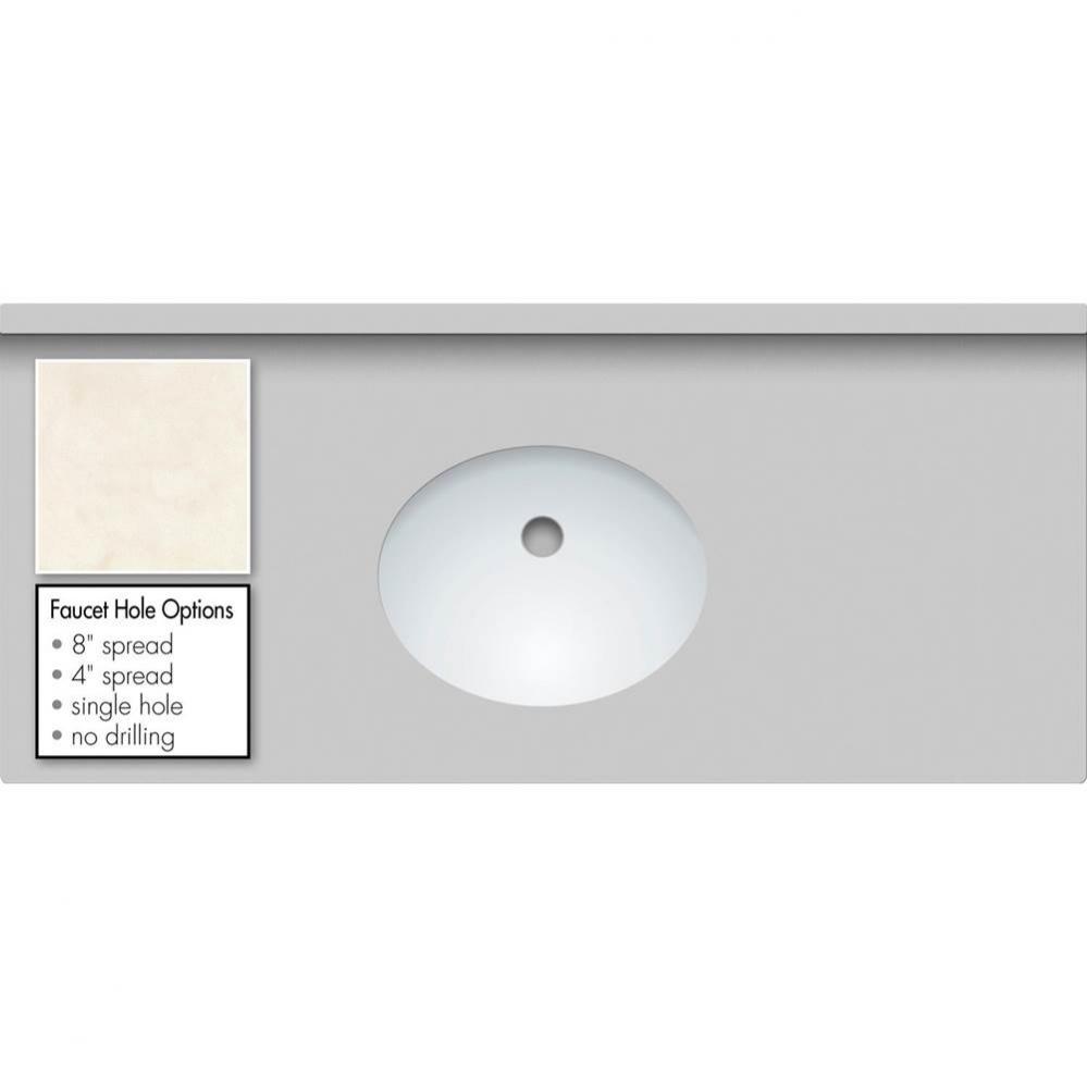 43 X 19 X 1.25 Countertop Quartz London Grey Oval White
