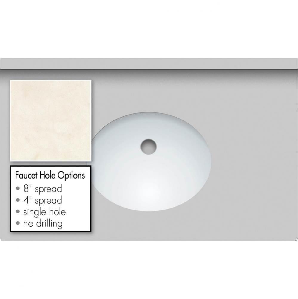 31 X 19 X 1.25 Countertop Quartz London Grey Oval White