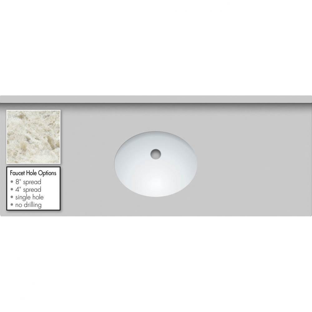 49 X 19 X 1.25 Countertop Quartz Sangda Falls Oval White