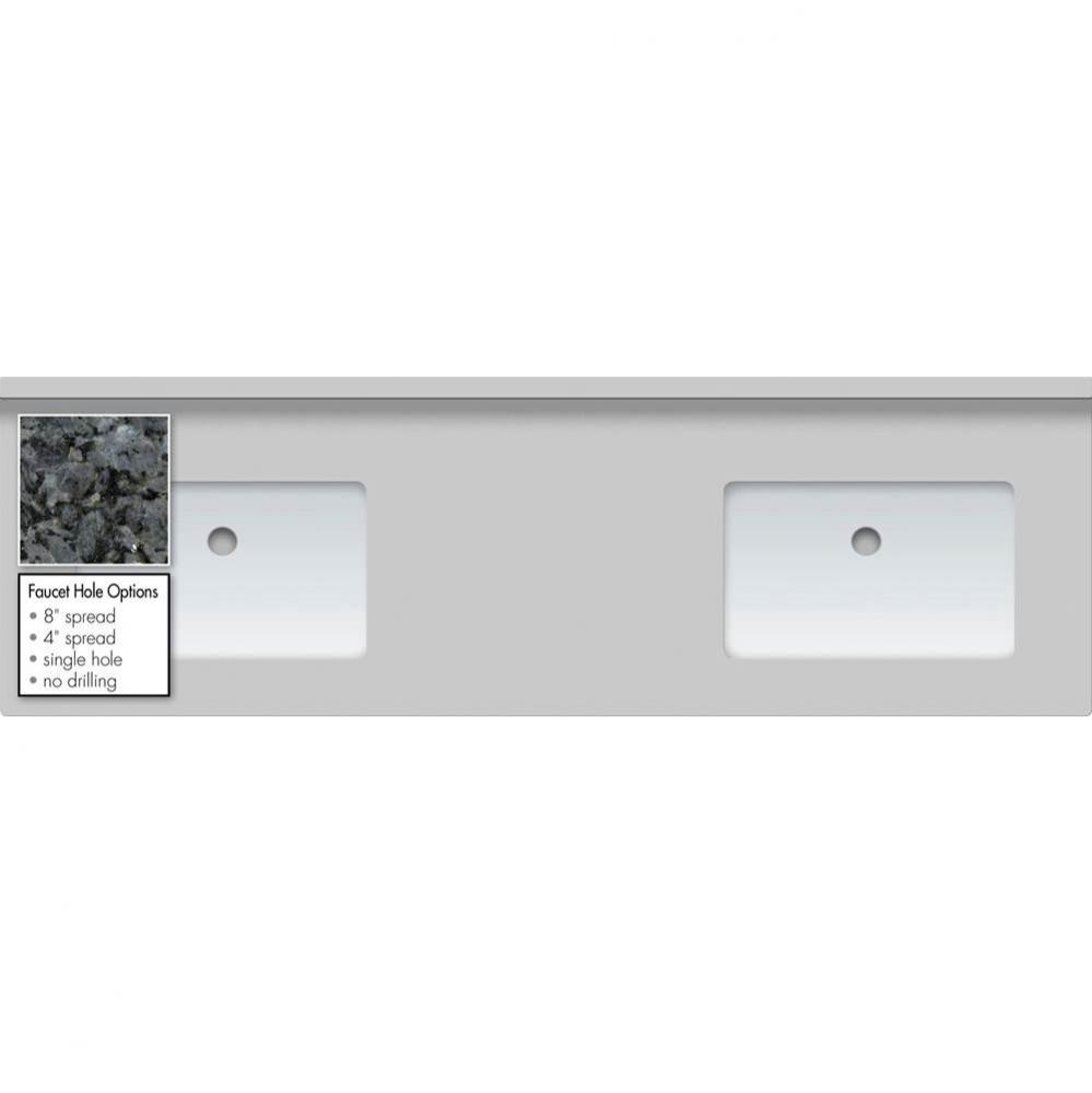 61 X 19 X 1.25 Countertop Granite Blue Pearl 2X Sm Rect White