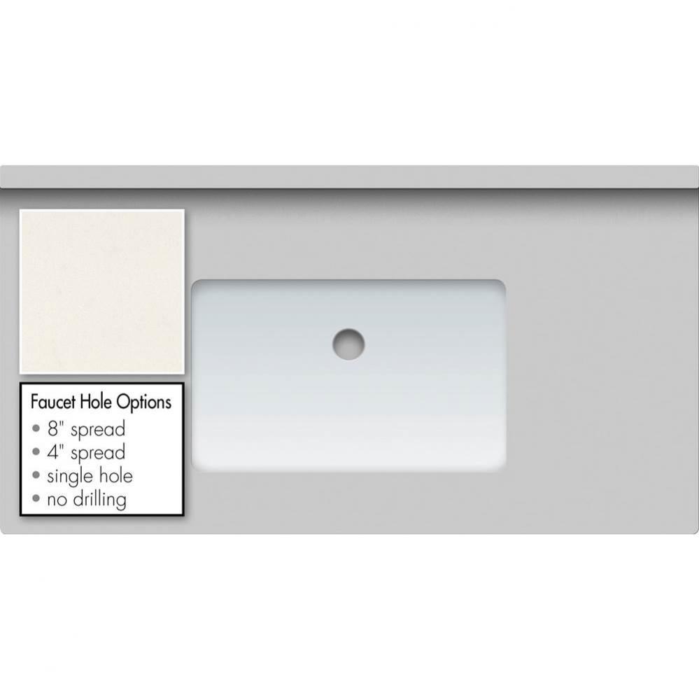 37 X 19 X 1.25 Countertop Quartz Lattice Sm Rect White