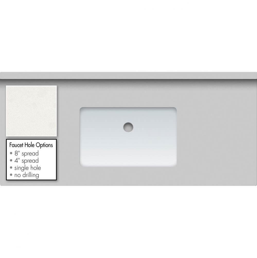 43 X 19 X 1.25 Countertop Quartz Cotton White Sm Rect White