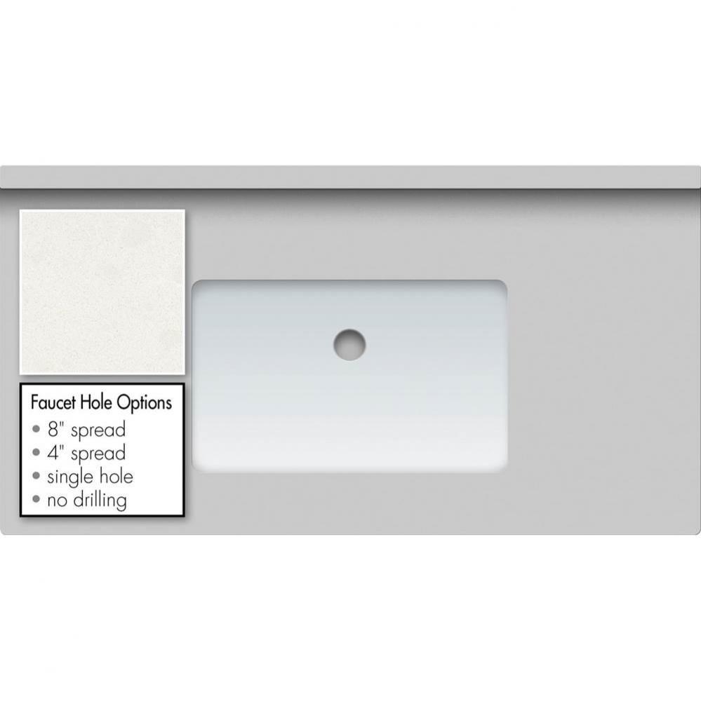 37 X 19 X 1.25 Countertop Quartz Cotton White Sm Rect White