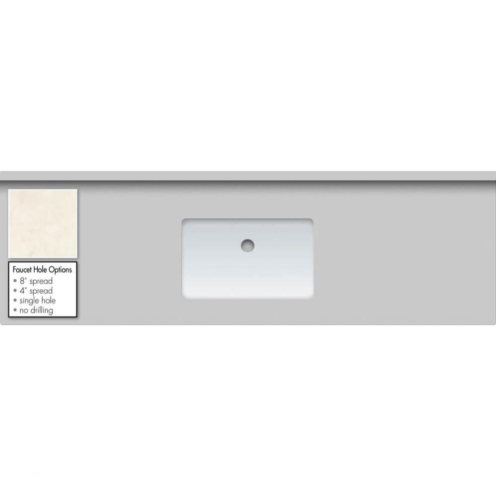 61 X 19 X 1.25 Countertop Quartz London Grey Sm Rect White