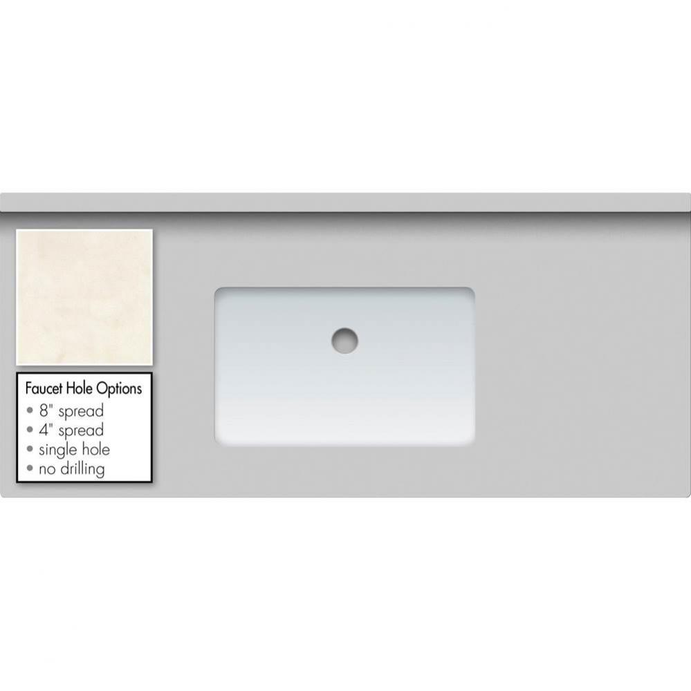 43 X 19 X 1.25 Countertop Quartz London Grey Sm Rect White