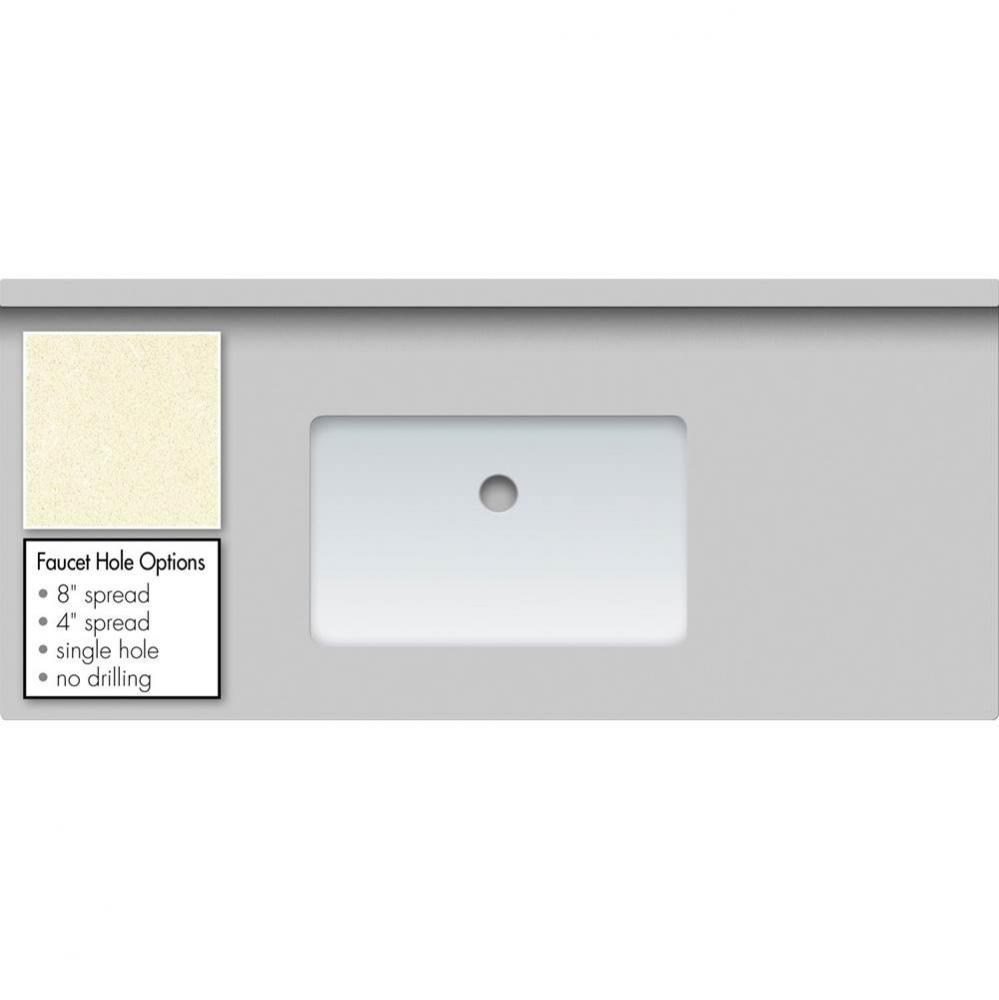 43 X 19 X 1.25 Countertop Quartz Botticcino Sm Rect White