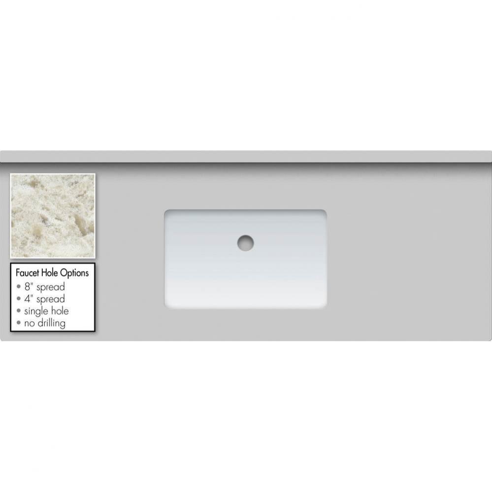 49 X 19 X 1.25 Countertop Quartz Sangda Falls Rect White