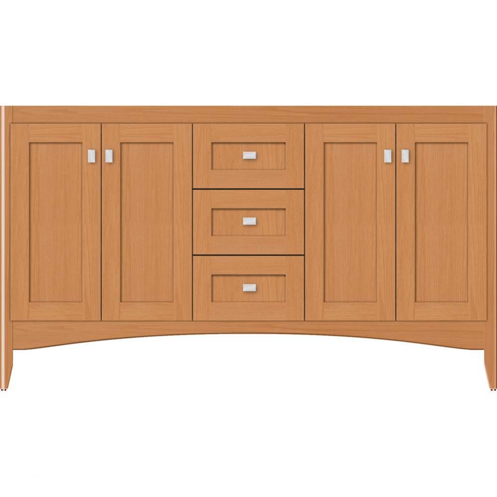 60 X 18 X 34.5 Wallingford View Vanity Shaker Nat Oak Db