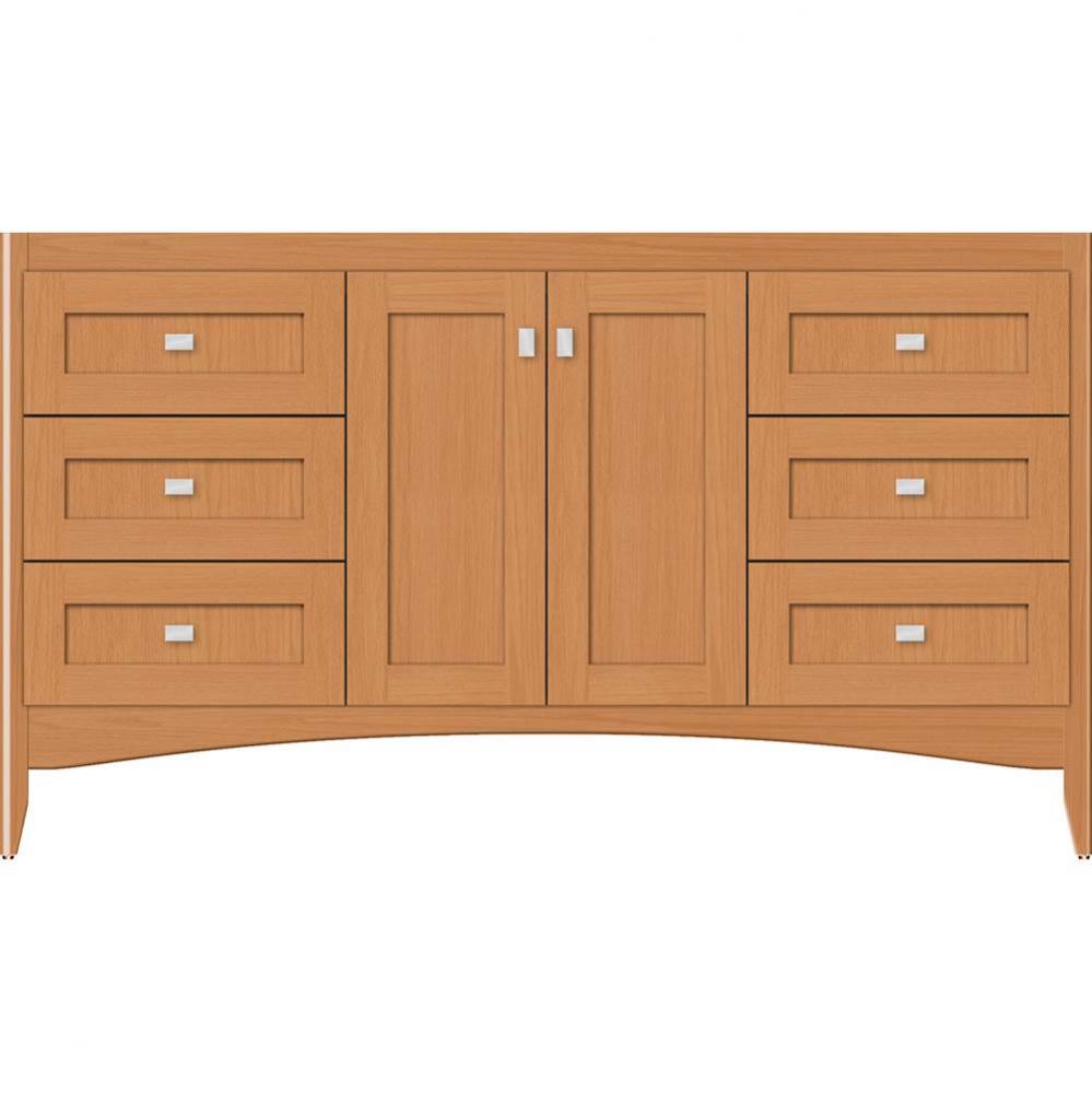 60 X 21 X 34.5 Wallingford View Vanity Shaker Nat Oak Sb