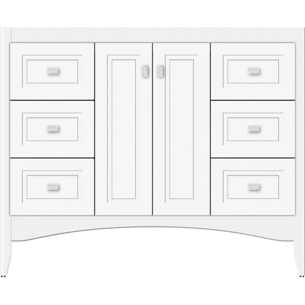 42 X 21 X 34.5 Wallingford View Vanity Ogee Miter Sat White Sb