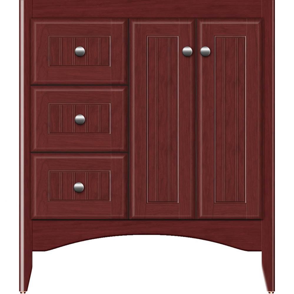 30 X 18 X 34.5 Wallingford View Vanity Beaded Dk Cherry Lh