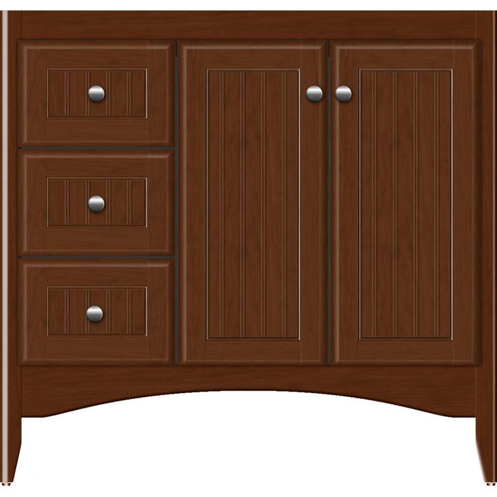 36 X 21 X 34.5 Wallingford View Vanity Beaded Pecan Cherry Lh