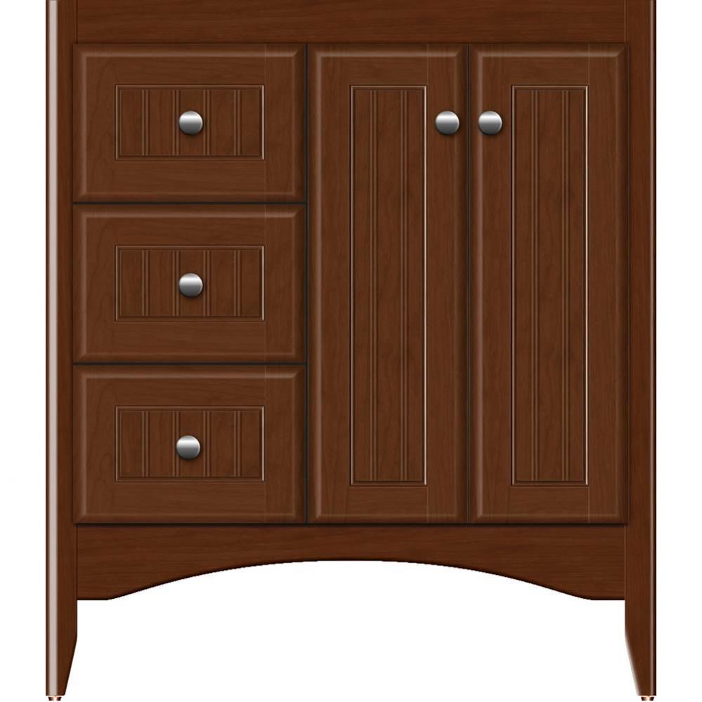 30 X 21 X 34.5 Wallingford View Vanity Beaded Pecan Cherry Lh