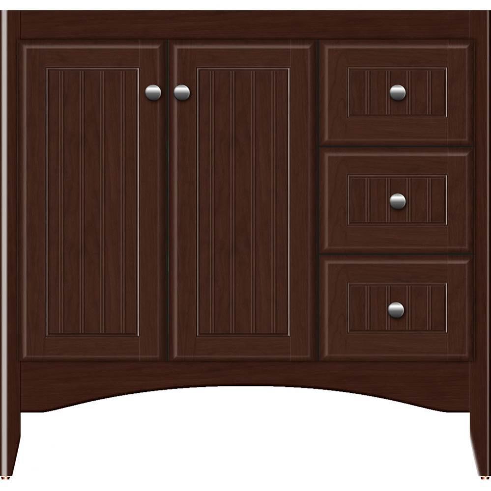 36 X 18 X 34.5 Wallingford View Vanity Beaded Choc Cherry Rh