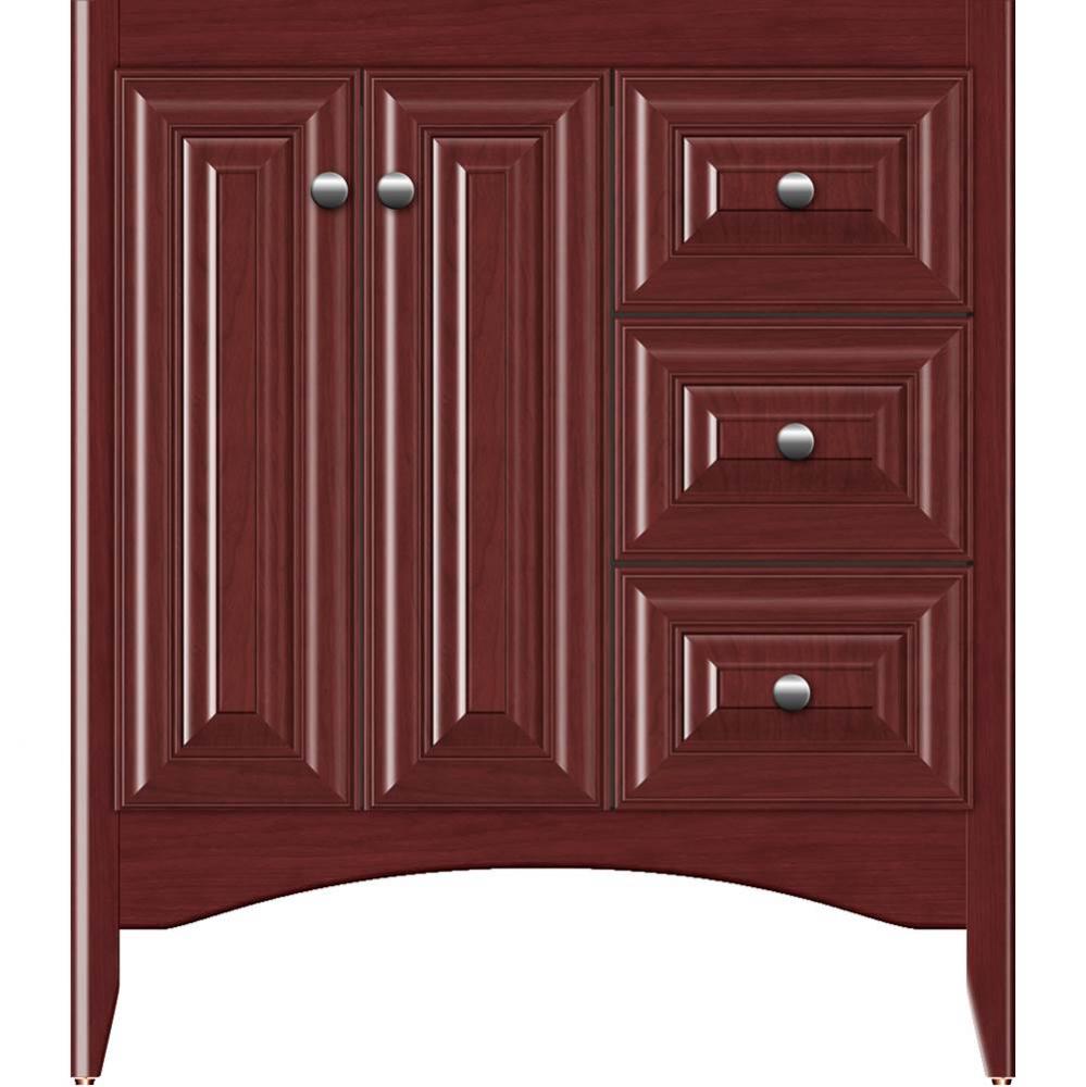 30 X 21 X 34.5 Wallingford View Vanity Classic Miter Dk Cherry Rh