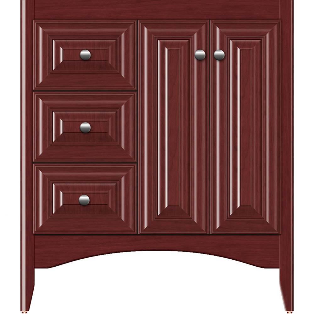 30 X 21 X 34.5 Wallingford View Vanity Classic Miter Dk Cherry Lh