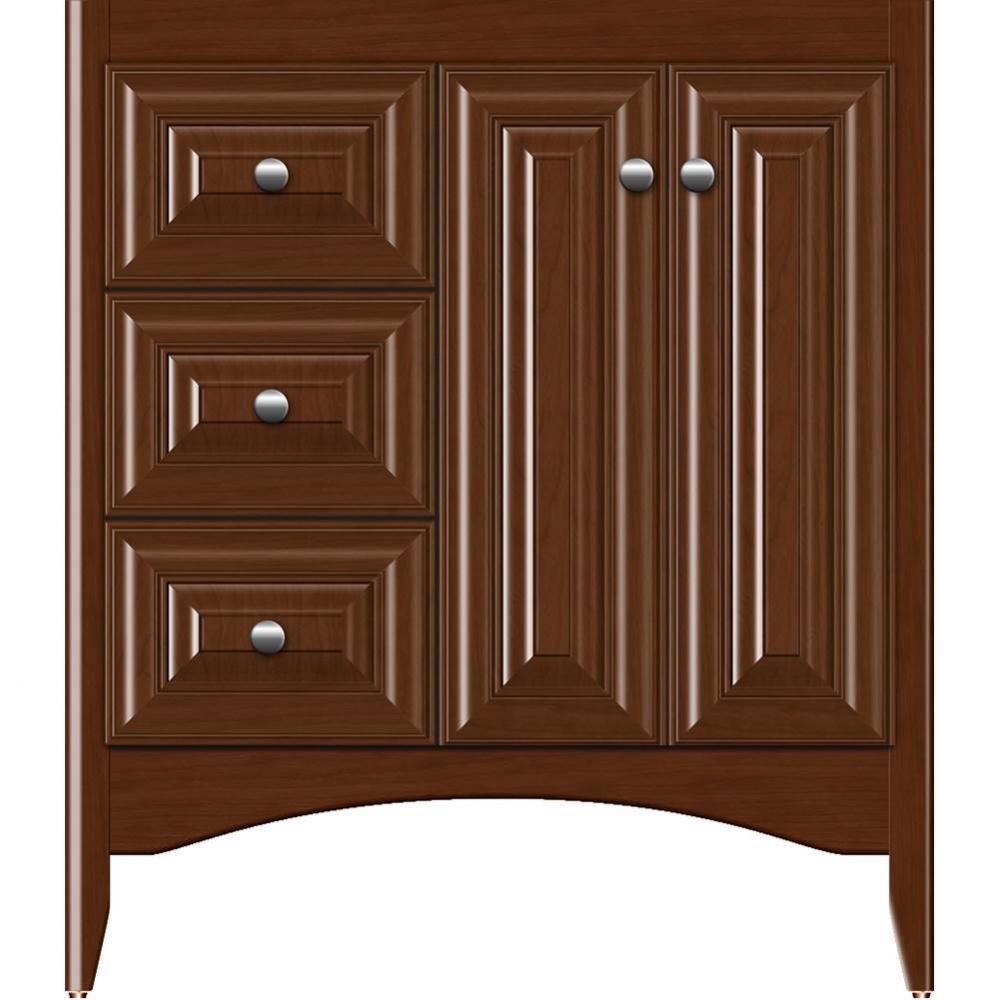 30 X 21 X 34.5 Wallingford View Vanity Classic Miter Pecan Cherry Lh