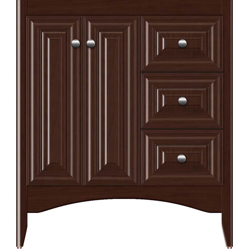 30 X 18 X 34.5 Wallingford View Vanity Classic Miter Choc Cherry Rh