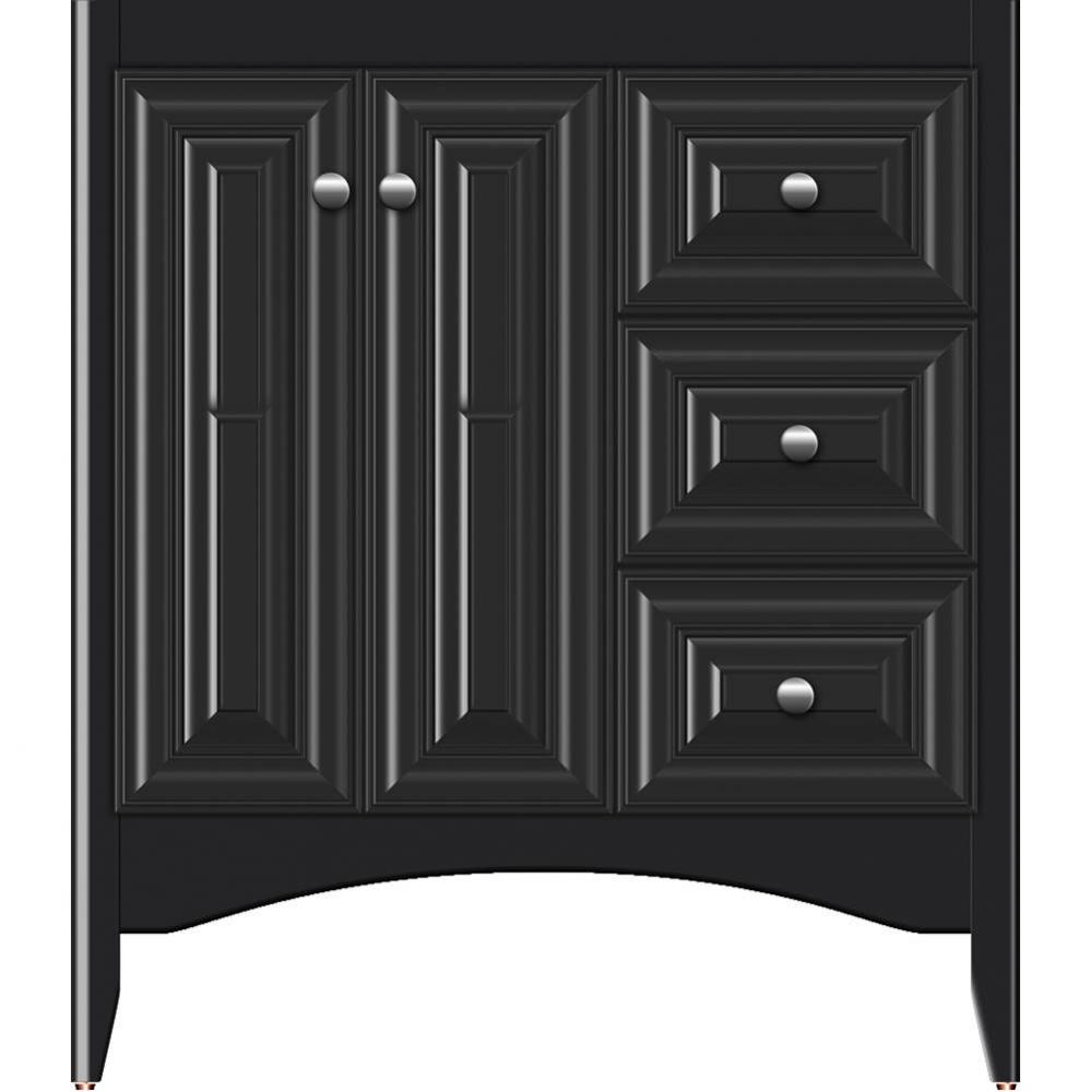 30 X 21 X 34.5 Wallingford View Vanity Classic Miter Sat Black Rh