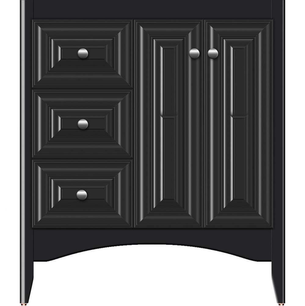 30 X 21 X 34.5 Wallingford View Vanity Classic Miter Sat Black Lh