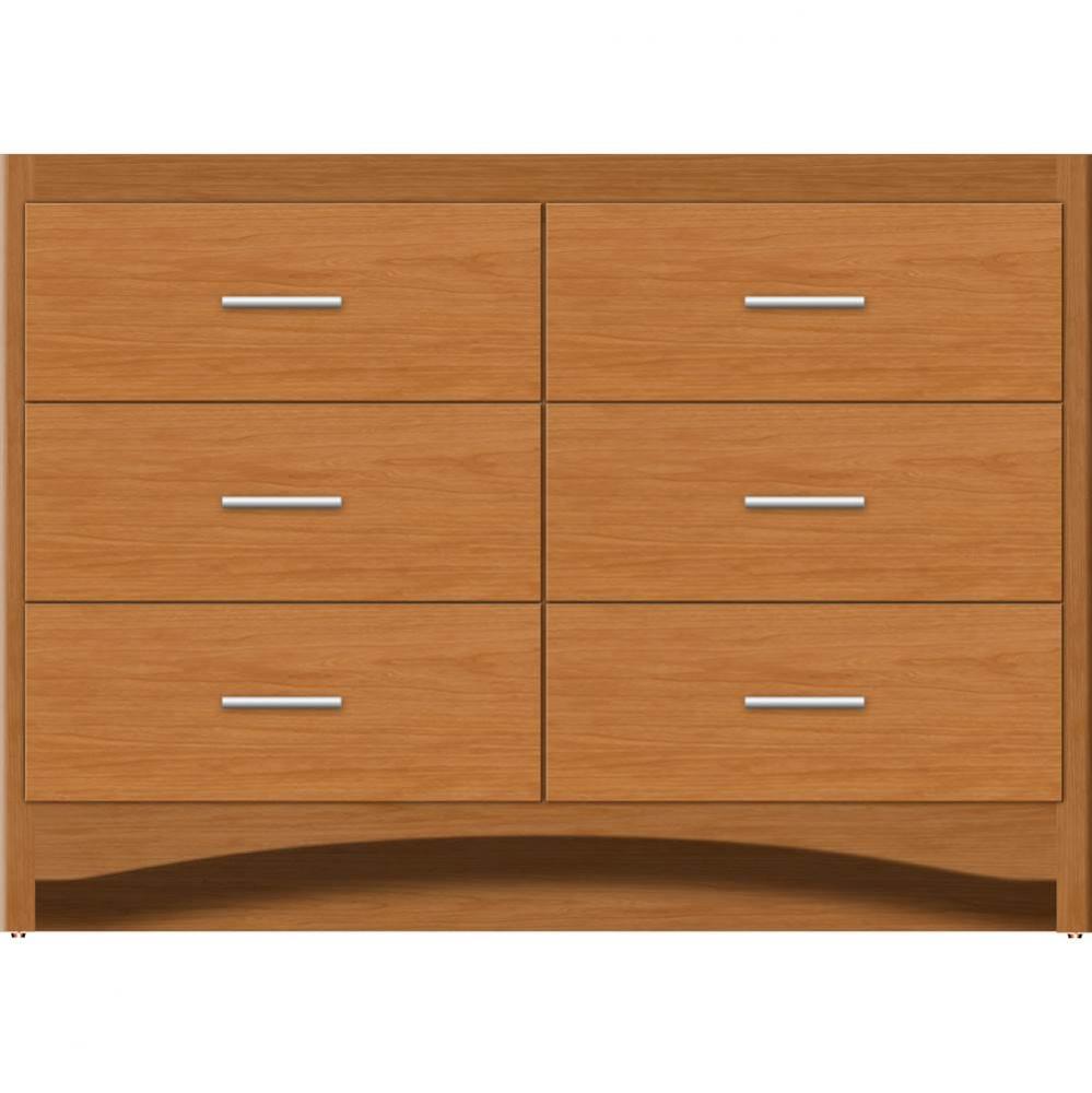 48 X 18 X 34.5 Ravenna Town Vanity Slab Nat Cherry 6 Drw