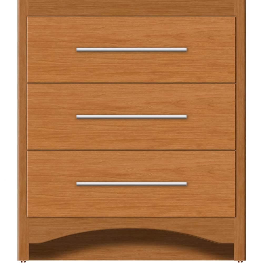 30 X 21 X 34.5 Ravenna Town Vanity Slab Nat Cherry 3 Drw