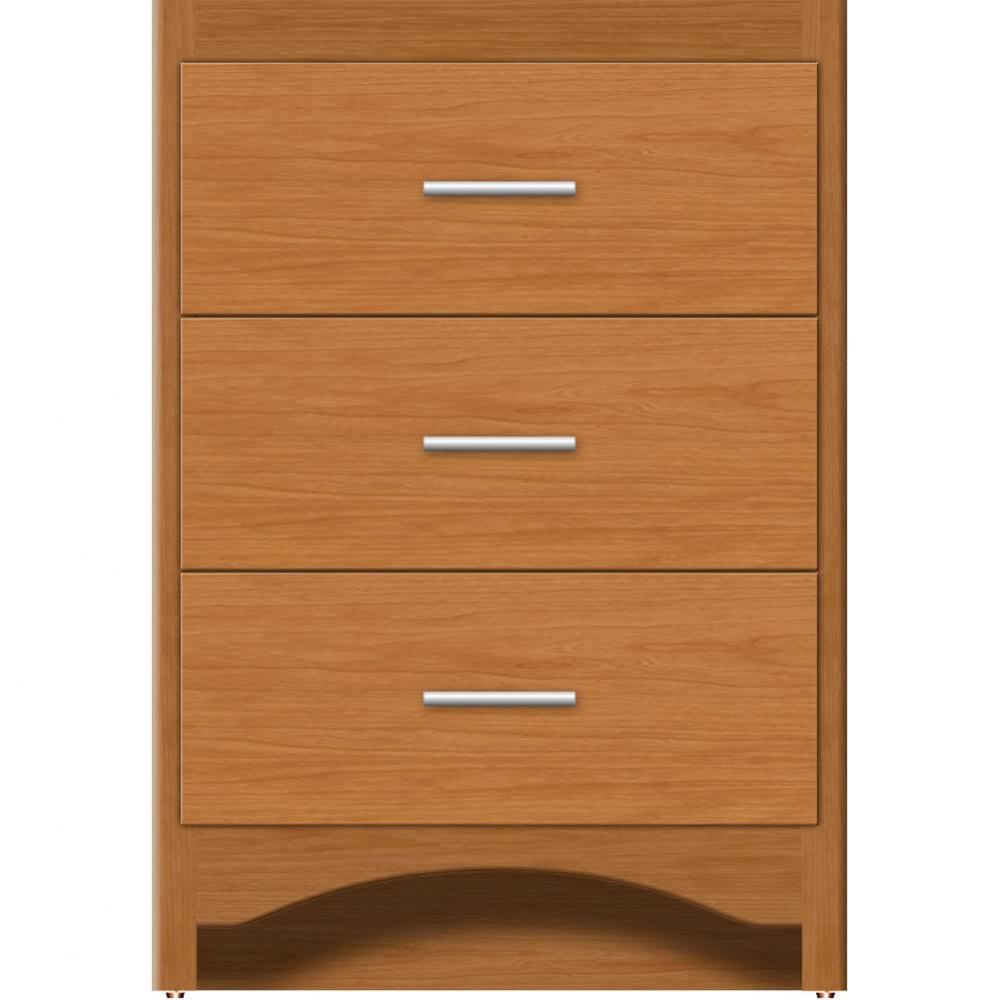 24 X 21 X 34.5 Ravenna Town Vanity Slab Nat Cherry 3 Drw